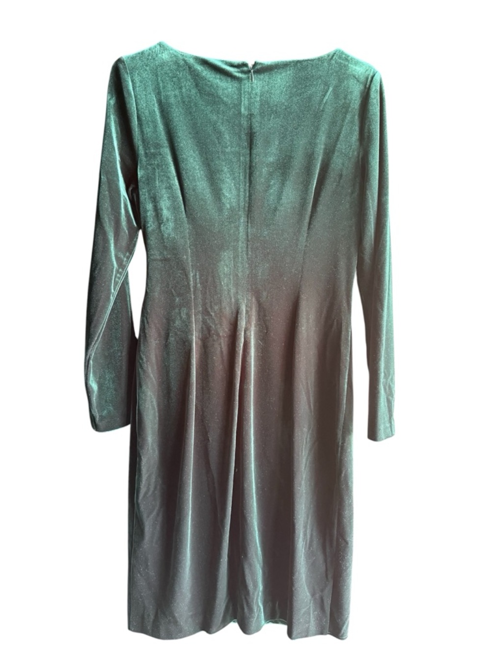 DKNY women's green velvet wrap midi dress Size 8 - Picture 6 of 12